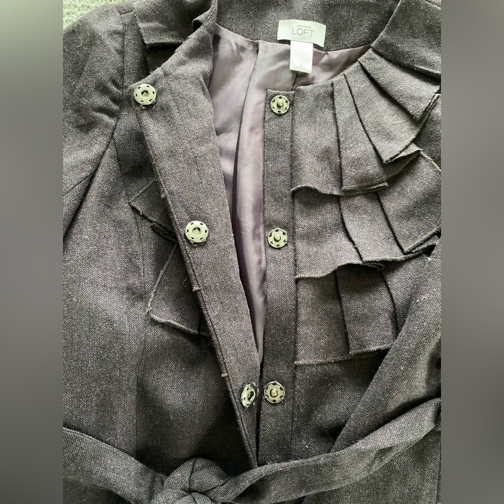 LOFT Ruffle Blazer Wool blend - Picture 3 of 5